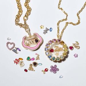 Collier <span class=keywords><strong>en</strong></span> zircon coloré pour femme, avec pendentifs cubiques DIY <span class=keywords><strong>en</strong></span> forme de fleurs et de <span class=keywords><strong>soleil</strong></span>, motif cœur verrouillable, tendance, vente <span class=keywords><strong>en</strong></span> gros - Product Image 1