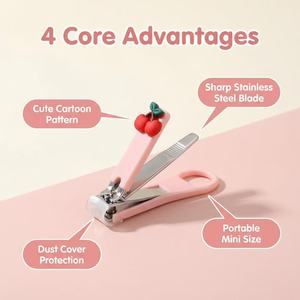Mini <span class=keywords><strong>coupe</strong></span>-<span class=keywords><strong>ongles</strong></span> mignon en forme de fruit, avec ressort intégré, anti-éclaboussures, portable, en acier inoxydable, pour filles, enfants, manucure - Product Image 2