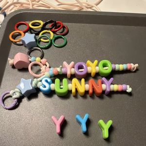 Colorful <b>Acrylic</b> Alphabet Beads Rectangle Shape Bulk Pack For Bracelet Making Jewelry Accessories DIY Craft Supplies - Product Image 2