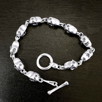 Odian chrome crâne Bracelet Punk Hip Hop coeur bijoux rétro Thai argent main marque croix bracelet cadeau pour hommes femmes couples