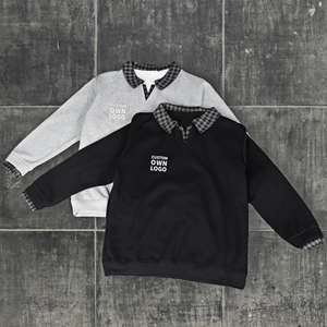 Chemises à manches longues pour hommes, fabriquées sur mesure, décontractées, élégantes, en coton 100 %, patchwork, à carreaux, col blanc - Product Image 1