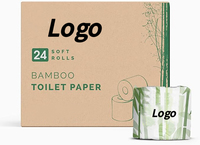 Papier toilette de luxe personnalisé en gros, 3 plis, en bambou, hygiénique, rouleau jumbo, pour salle de bain
