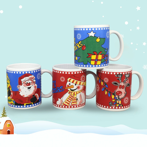 Papá Noel tazas de cerámica blanca <span class=keywords><strong>con</strong></span> impreso personalizado de tazas de café de cerámica - Product Image 4