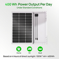 Panel Solar Monocristalino Bifacial de Alta Eficiencia 23% 100 Watts para Batería de 12V/24V, Diseñado para Sistemas Aislados de Energía Solar con Certificación ISO