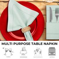 Serviettes de table en lin de luxe personnalisées avec ourlet festonné, couleurs unies, design moderne, serviettes carrées faites à la main pour les mariages et les fêtes