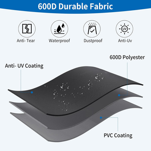 ฝาครอบถังโพรเพนสำหรับแคมป์ปิ้ง เหมาะสำหรับถังโพรเพนทรงกระบอกขนาด 20 ปอนด์ พร้อมผ้าอ๊อกซ์ฟอร์ด 600D หนาพิเศษ ขนาด 12.5" ลึก x 18.5" สูง - Product Image 4