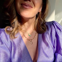 Jellmilskye — collier en argent sterling S925 avec pendentif en turquoises et en lune émeraude, bijoux de dernier design