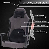 Chaise de jeu ergonomique traditionnelle en tissu, inclinable, pivotante, réglable en hauteur, avec vérin à gaz 4 positions, support lombaire, certifiée EN1335