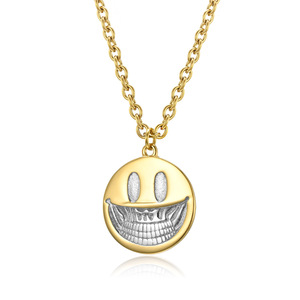 Collar de Moda con Diseño de Calavera Sonriente Estilo Pop Oscuro, Collar de Metal Estilo Hip Hop para Hombre y Mujer - Product Image 2