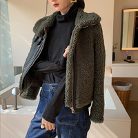 Echte Shearling Jacke Damen Winter Pelzjacke Schafflederjacke