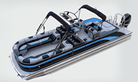 Bateau à ponton en aluminium de luxe de 27 pieds (8,2 m) certifié CE, pour sports nautiques, croisière, grande vitesse, gros moteurs, tritoon, à vendre