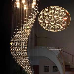 Casa Entrada Do Hotel Sala De Estar Grande Iluminação Pendurado Modernas Luzes Pingente De Luxo Led De Cristal Grandes Lustres para Tetos Altos - Product Image 3