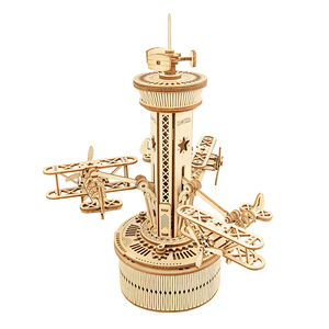 Kit de modèle de tour de contrôle aérien Robotime <span class=keywords><strong>Rokr</strong></span> AMK41 avec certificat CE, jouet à assembler, puzzles en bois 3D - Product Image 1