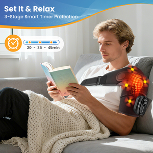 Fitease Diving Material Cordless Shoulder Heating Pad Wrap Vibration <span class=keywords><strong>Massage</strong></span> 5000mAh Pin Điều khiển thời gian Điều khiển từ xa không dây - Product Image 3