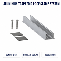 Supports de montage solaire pour toit en aluminium, pince trapézoïdale pour toit en tôle, kit de rail et de pince de fixation pour panneaux solaires