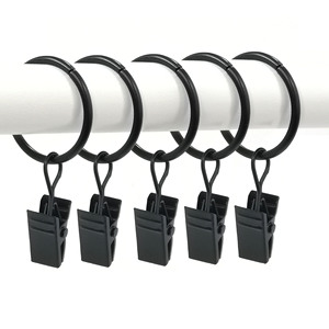 Curtain <b>Ring</b> <b>Clips</b> 2.5*25MM Black Iron Roman Style For Suspension Curtains - Product Image 3