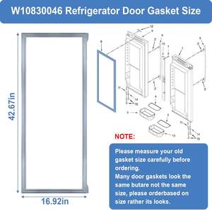 Joint d'étanchéité de <span class=keywords><strong>porte</strong></span> de réfrigérateur W10830046, joint de <span class=keywords><strong>porte</strong></span> de congélateur compatible avec <span class=keywords><strong>Whirlpool</strong></span>, remplace PD00040604, W1016399, W10443241 - Product Image 2
