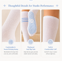 Chaussettes de yoga personnalisées, confortables, antidérapantes, respirantes et douces pour femmes, idéales pour le Pilates et le fitness.