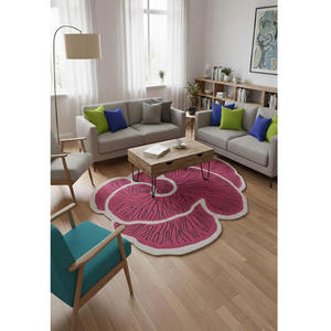 Alfombra de Lana de Lujo Hecha a Mano con Pelo Alto, Color Azul Sólido, Moderna, Antideslizante con Base de Látex, Decoración Personalizada para el Hogar, Regalo de Año Nuevo - Product Image 1