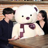 Ours en peluche géant en stock, avec motif brodé, idéal comme coussin décoratif pour la maison, parfait pour les décorations de mariage