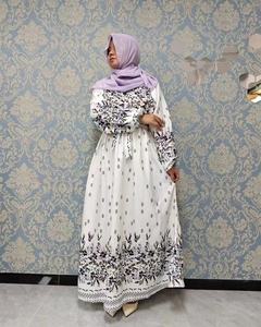 Robes longues Abaya Dubai Kaftan 2023, manches longues, imprimé floral, été, musulman, enveloppe, maxi saree pour femmes - Product Image 5