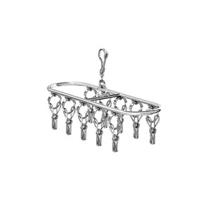 Stainless Steel Sock Rack With <b>Clips</b> Rectangle <b>Hook</b> Type Drying Rack For Socks Underwear Balcony Use - Product Image 3