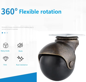 2 Zoll PP Castor 50 mm Antik Messing Farbe Kugel rad Nachlauf mit Platte/Bremse - Product Image 5