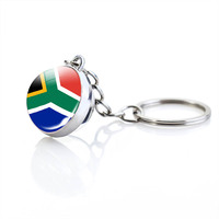 Porte-clés Afrique Double Face National Drapeau Pays Africain Souvenir Promotion Cadeau Cristal Verre Cabochon Pendentif Porte-clés