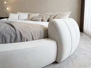 Base de Cama Tapizada Individual, Matrimonial, Queen Size, para Cuero Sintético, Moderna, de Lujo, de Madera Maciza, con Almacenamiento, Redonda, Individual, Doble, King Size - Product Image 2