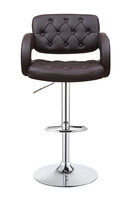 Ensemble de 2 tabourets de bar au design moderne, siège rembourré en similicuir de luxe, hauteur réglable, pivotant, pour comptoir, salon, structure en métal