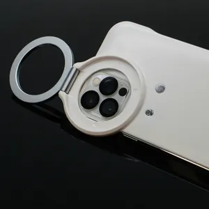 适用于Iphone 12 Pro Max Tiktok Led翻转环灯手机壳，带自拍环形灯前闪烁