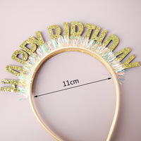 Nouveau flash poudre laser chapeau fête d'anniversaire décoration anniversaire chapeau bébé douche décoratif anniversaire bandeau