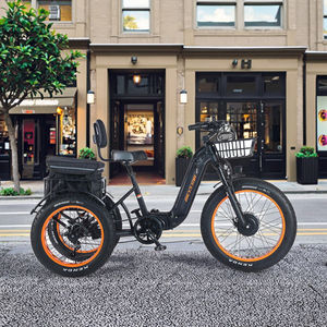 2025 di alta qualità 48V 500W pieghevole 24 pollici grasso pneumatico 3 ruote <span class=keywords><strong>bici</strong></span> con cestello tricicli elettrici per il trasporto utilizzando - Product Image 5