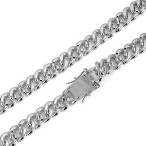 Collar de Cadena Cubana de 13mm con Diamantes Completos Estilo Hip Hop Punk al por Mayor, Collar de Cadena Cubana Iced Out con Circonitas CZ para Hombres y Mujeres - Product Image 4