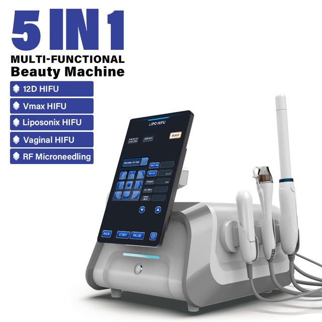 Multifunctional 5 in 1 HIFU Machine Face Lifting Slimming Body Vaginal Tightening High Intensity Focused Ultrasound Machine
