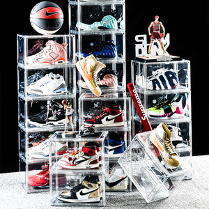 Boîte de rangement <span class=keywords><strong>transparente</strong></span> pliable pour chaussures, nouvelle collection, bon marché, en plastique, empilables, côté et avant, - Product Image 1