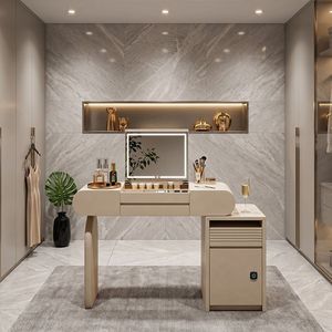 Home Furniture Wooden Makeup <strong>Vanities</strong> Dresser Bedroom <strong>Vanity</strong> Storage Girls White Dressing Table <strong>with</strong> Lights Mirror and <strong>Chairs</strong> - Product Image 4