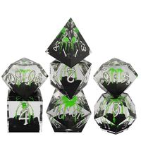 Ensemble de dés DND personnalisés pour adultes, D20, fleur de lotus rouge, résine polyédrique, 7 pièces, RPG, Donjons et Dragons, tendance populaire, rembourrage en mousse