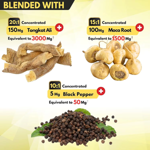 Tongkat Ali 300:1 3000mg Bitkisel Kompleks 4'ü 1 Arada Kapsül Maca Kökü Ekstresi Karabiber Erkek Sağlığı Vegan GDO'suz 90 Kapsül - Product Image 3