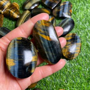 Piedra de Ojo de Tigre Azul Natural de Alta Calidad, Tallada a Mano, Ovalada, para Sanación y Decoración del Hogar con Feng Shui - Product Image 2