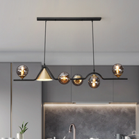 Lampes suspendues créatives de luxe minimalistes à une seule ligne en verre pour restaurant, bar, design noir pour salle à manger, bar
