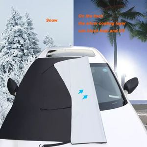 <b>Car</b> Front Windshield Snow Guard Cover 81x59 Inches Silver Polyester Anti UV Heat Waterproof Anti Theft Design - Product Image 4