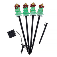 Petites lumières LED solaires en PVC pour Noël, bonhomme de neige, Père Noël, piquet de sol, jardin extérieur, pelouse, paysage, IP54, commande par bouton