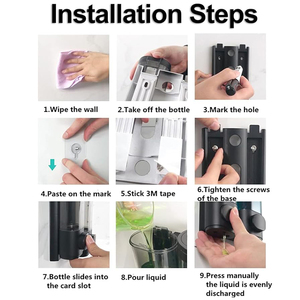 Disposizione a mano 3 In 1 pompa liquida bagno In pietra doccia a <span class=keywords><strong>muro</strong></span> Set bottiglia e lozione schiuma ricarica sapone Dispenser stile moderno - Product Image 6