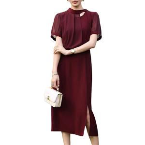Vestidos de Diseñador para Mujer 2026, Conjunto de Vestido con Detalle en el Escote y Dobladillo Dividido, OEM Personalizado, Elegante, Venta al Por Mayor en Línea - Product Image 5