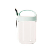 Gobelet en verre pour Overnight Oats avec cuillère en acier inoxydable et couvercle hermétique pour la cuisine, les pique-niques, l'usage quotidien, le petit-déjeuner et le stockage des collations