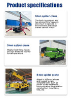 Grue araignée électrique hydraulique de 3 à 10 tonnes avec flèche de déplacement, télécommande, hauteur de levage de 10 m et système entièrement hydraulique