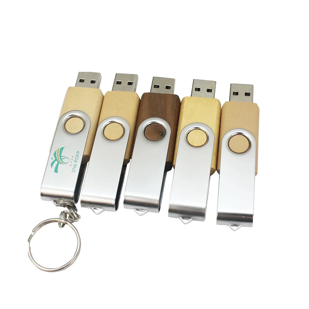 Drehen Sie Holz Edelstahl Flash-Laufwerk 64 GB USB-Stick 500GB USB-TV-Stick USB-Flash-Laufwerk Großhandel in Dubai