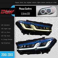 Ensemble de phares à LED double L DLW avec sourcils électroplaqués pour BMW Série 5 F10 2010-2013, mise à niveau au style G30