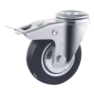 VIMA Universal 3-Zoll 75mm Schwerlast-Schwenkrolle mit Bremse für Trolley-Wagen Gummi-Eisen 40kg Industrierolle für Schränke - Product Image 5